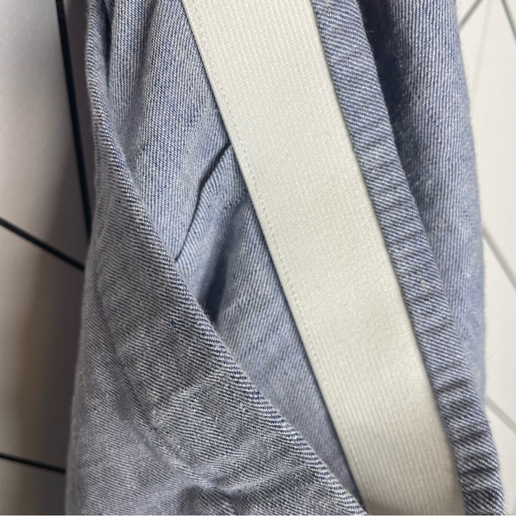 Theory | Thaniel Slim Cropped Chambray Linen Pull On Pants Blue Size 10 - Picture 8 of 14